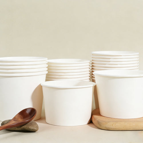 Disposable Thickened Paper Bowls for Snacks Takeaway