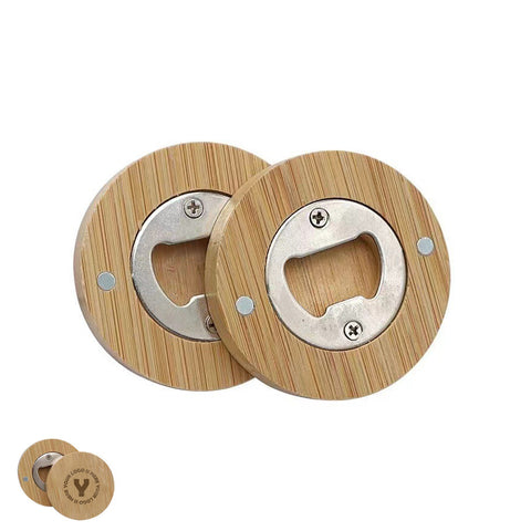 Round Bamboo Bottle Opener Corporate Gift