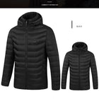 Winter Outdoor Heated Hooded Coat Windproof Usb Charging