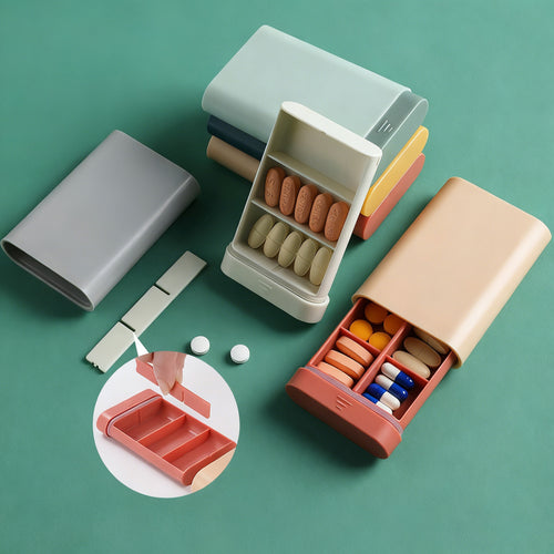 7-Day 6-Compartment Travel Pill Organizer Seal