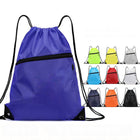 18" Drawstring Backpack With Front Zipper Pocket