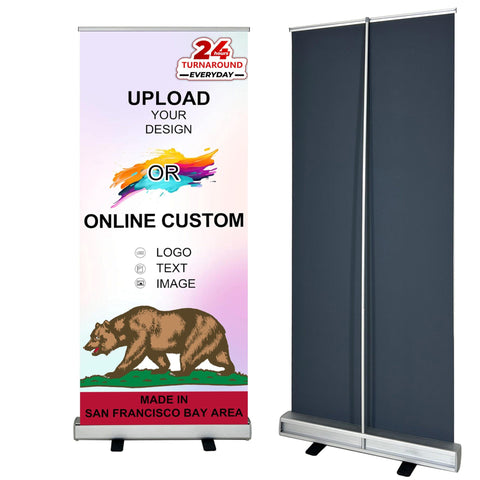 32"x 80" Custom Digitally Printed Retractable Banner Stand