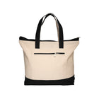 Zippered Cotton Canvas Tote Bag