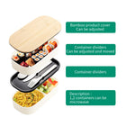 Double-Layer Lunch Box With Bamboo Lid