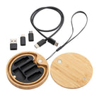 Bamboo Wood Cable Organizer Box