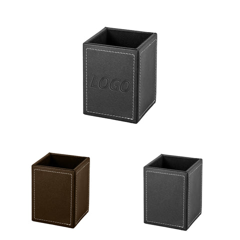Faux Leather Square Storage Box（3.43"×3.43"×4.61"）