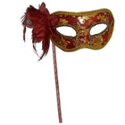 Half Masquerade Mask On A Stick