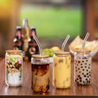 16 oz Borosilicate Glass Straw Cup