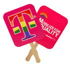 Square Full Color Double Sided Single Paper Hand Fan