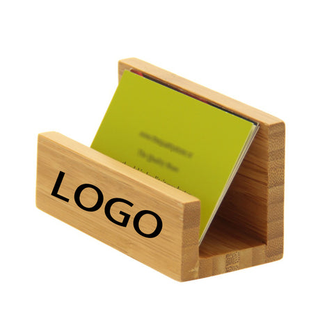 Bamboo Wood Desktop Business Card Holder