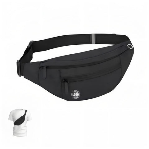 Large Crossbody Fanny Pack With 4 Zipper Pockets For Travel