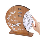 Creative Manual Rotating Wooden Disc Perpetual Desk Calendar