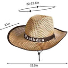 Summer Straw Cowboy Hat Wide Brim UV Protection