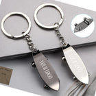 Mini Cute Metal Shark Skateboard Keychain