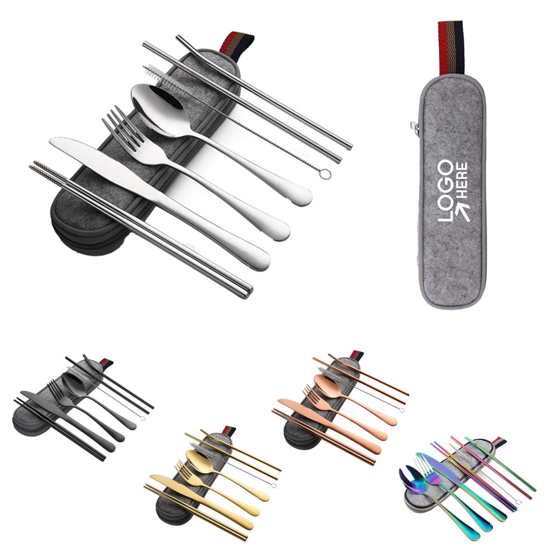 Stainless Steel Tableware Set w/Felt Bag