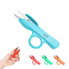 Colorful Plastic-Handled Spring Yarn Snip with Finger Guard