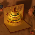 3D Pop Up Greeting Cards Led Light Happy Birthday Music Card