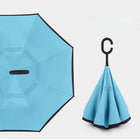 Inverted Reverse Upside Down Umbrella With C-Shape Handle
