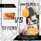 6" Round Bamboo Cutting Board with Handle Pizza Peel