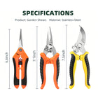 3-Pack Stainless Steel Pruning Shears