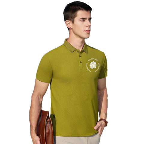 Turned Collar Short-sleeve Polo Shirt