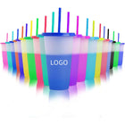 24oz Color Sensitive Cups With Lids And Straws