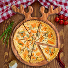 Solid Wood Plate With Antler Handles