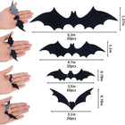 Halloween 3d Black Bat Stickers 12 Per Pack