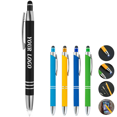 3 in 1 Soft Touch Pen With Light