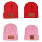 Leather Labeled Warm Knit Cap