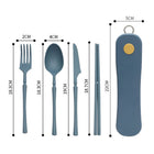 Reusable Wheat Straw Cutlery with Case