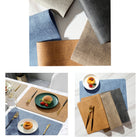 Double-Sided Fabric-Textured Leather Placemat