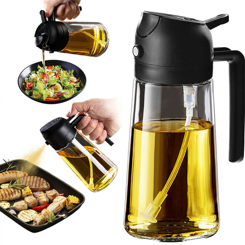 16oz 2 in 1 Glass Olive Oil Dispenser Bottle