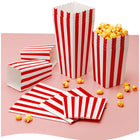 Red White Striped Classic Popcorn Containers