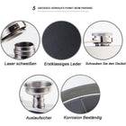 8 Oz Leather Wrap Flask Gift Set With 2 Cups & 1 Funnel