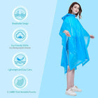 Adults Reusable With Drawstring Hood Eva Rain Coat Ponchos