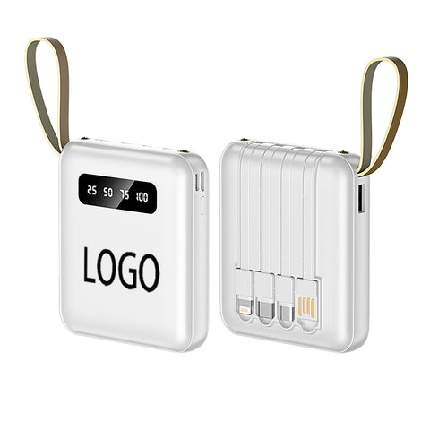 10000mAh Mini Cartoon Built-in Cable Power Bank
