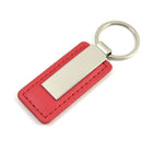 Rectangular Metal PU Leather Keychain