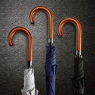 Wooden Hook J-Shaped Automatic Business Long Handle Umbrella