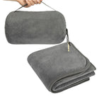 Premium Flannel Soft Travel Blanket Pillow Airplane Blanket