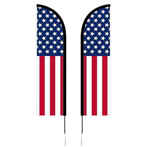 8' Double Sided Portable Half Drop Banner w/ Hardware Set