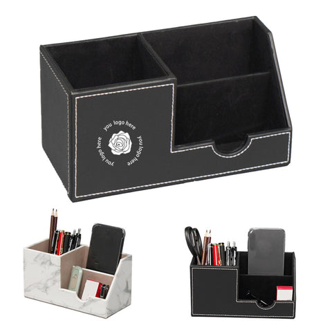 Leather Storage Box With Flocked Interior