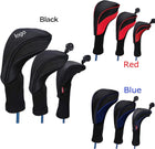Golf Club Head Covers 3-Piece Set with Replaceable Labels