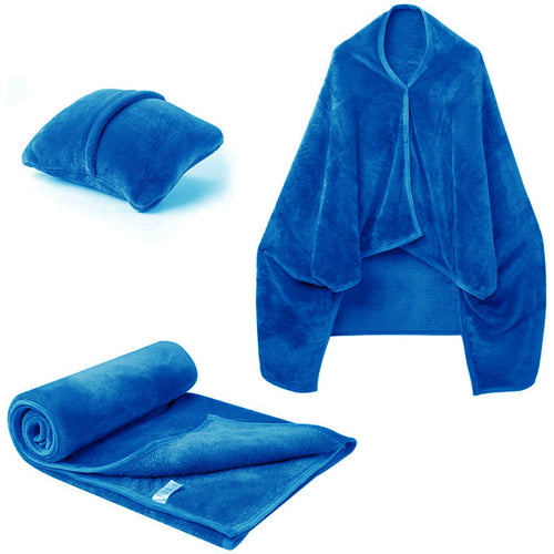 2-in-1 Shawl Blanket Pillow/ Wearable Adult Poncho Blanket