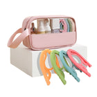 10 Pcs Foldable Plastic Hangers W/1 Pcs Storage Cosmetic Bag