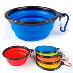 Folding Dog Snack Bowl with Carabiner